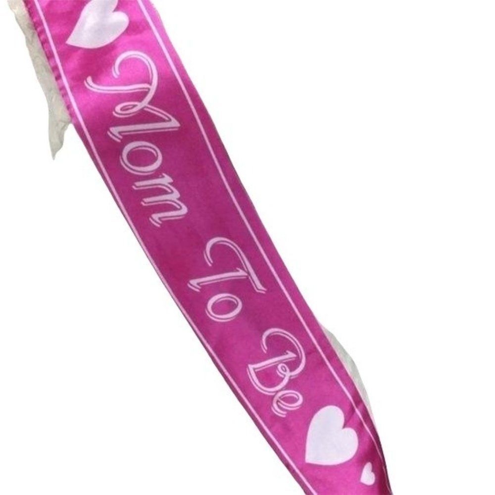 Mommy to Be Sash Baby‎ Shower Decoration Gender Reveals pink white hearts